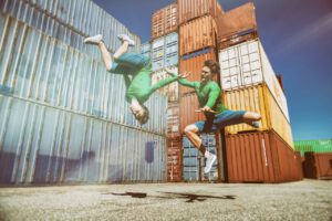 Sportmodel Lifestyle Shooting mit Dennys Mamero Akrobatikduo