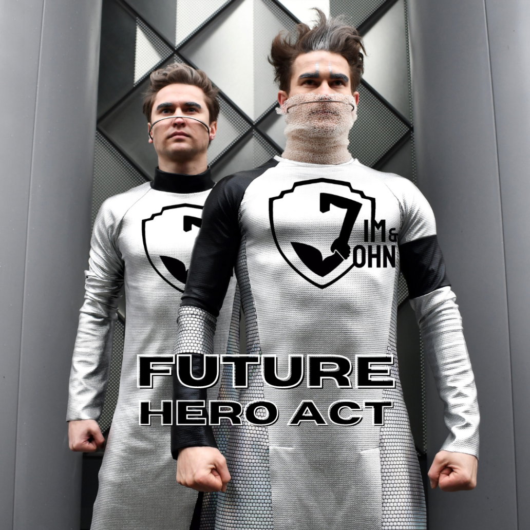 Future HERO ShowAct and e-mobility Walking acts on hooverboards by Jim & John - AcrobaticDuo